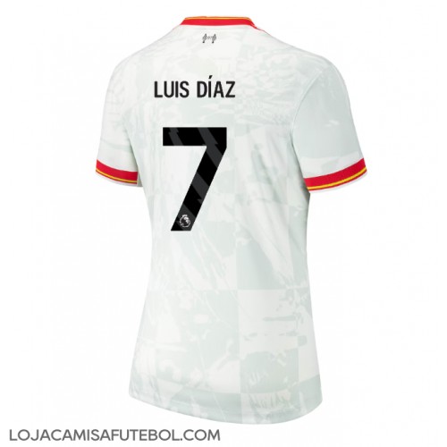 Camisa de Futebol Liverpool Luis Diaz #7 Equipamento Alternativo Mulheres 2024-25 Manga Curta